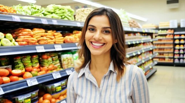 woman shopping in supermarket
