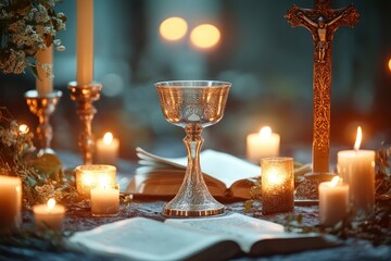 Fototapeta premium Chalice Sacred Ceremony Christianity, Wicca Religion Spiritual Symbol