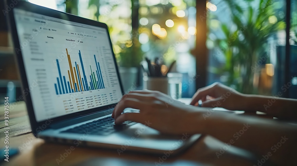Leinwandbilder Advice teamwork and people at laptop with graphs charts or data analysis for business growth Research stats and collaboration at computer for sales development profit or finance budget : Generative AI