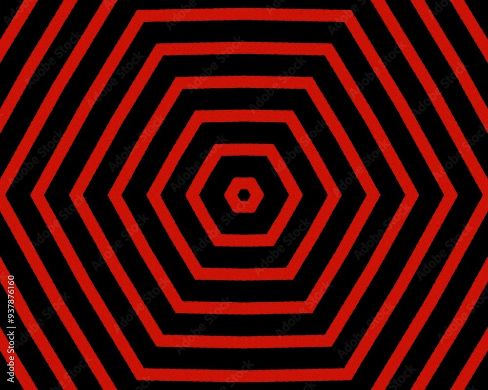 Wall mural abstract black and red geometric background with a hexagonal pattern. perfect for website, social me