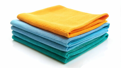 Fototapeta premium Soft microfiber cloths, perfect for cleaning delicate surfaces. Multicolored microfiber cloths