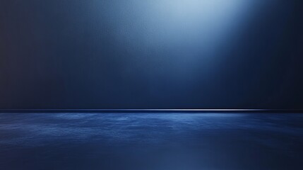 A blue wall with a blue floor