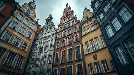 Fototapeta premium Beautiful architecture of the old town in Gdansk Poland : Generative AI