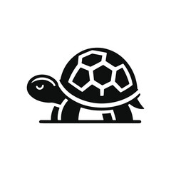 Obraz premium Black Vector Turtle Silhouette Capturing the Serenity and Strength of Nature's Ancient Marine Wanderer. 