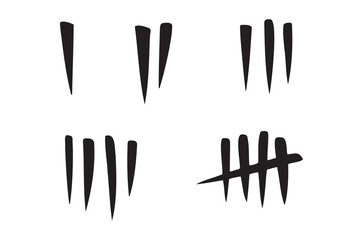 hand drawn prison wall doodle sticks lines counter 