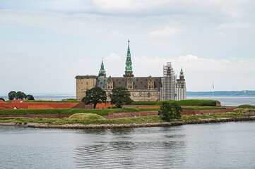 Kronborg Castle from the sea in Elsinor