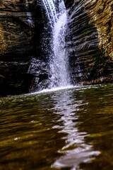 water flowing over rocks