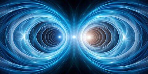 Fototapeta premium Abstract of a double space vortex , space, vortex, celestial, cosmic, black hole, galaxy, astronomy, science, surreal