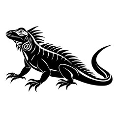 silhouette iguana dragon