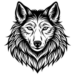 A simple silhouette of a wolf head