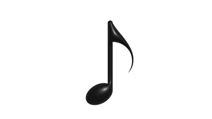 3d eighth note on white background