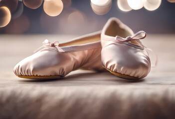 Ballet shoes on the stage