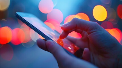 Stunning Business Touch Mobile Technology Display: A Modern and Dynamic Visual Showcase. Demonstrating the Power of Connectivity and Innovation in the Business World.