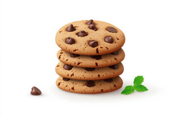 Delicious chocolate chip cookies stacked together, perfect for dessert or snack. A tempting treat for all cookie lovers.