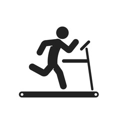 Isolated sport pictogram man running on a treadmill, gym fitness center sign