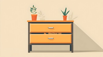 Drawer Jamming Shut with Stuck Contents in Minimalist Brown Setting