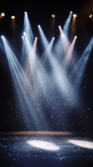 spotlight on stage, a stage full of spotlights, light hits on the stage