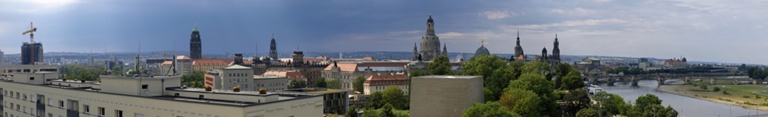 Panorama over the old town of Dresden taken from an elevated position