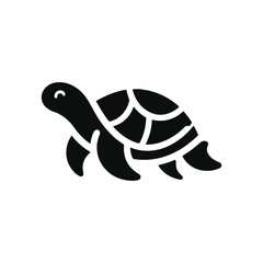 Black Vector Turtle Silhouette Capturing the Serenity and Strength of Nature's Ancient Marine Wanderer. 