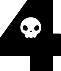 skull halloween font number 4 four