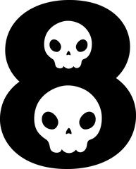 skull halloween font number 8 eight
