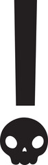 Naklejka premium skull halloween font number excalmation sign