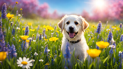 dog in a meadow