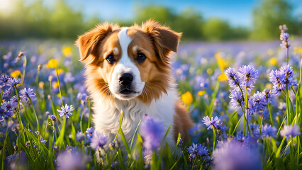 dog in a meadow