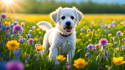 dog in a meadow