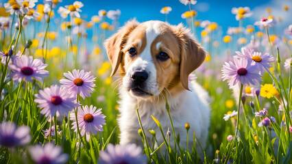 dog in the meadow