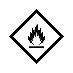 Flammable warning rhombus sign