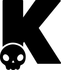 skull halloween font uppercase k