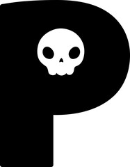 skull halloween font uppercase p
