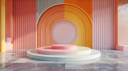 Fototapeta premium Abstract Pastel Background with Podium.