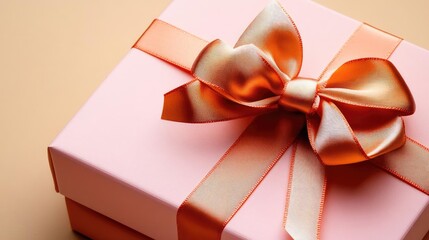 Ribbon Tying on a gift box, soft pastel colors with gentle shadows, detailed ribbon and bow texture