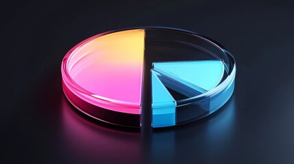 Fototapeta premium A colorful pie chart is shown in a glass container