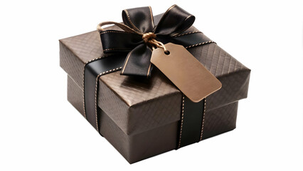 3D Price Tag with Gift Box Vector concept as Vector of a price tag attached to a gift box isolated on a white background symbolizing holiday sales and Black Friday discounts with a festive and modern 