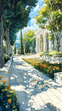 Baha'i Nine Pointed Star Garden of Faith Baha'i Faith Religion Spiritual Symbol