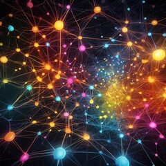 Obraz premium Digital technology and cyber security concept, abstract technology background of high speed global data transfer, futuristic neon hexagons, advanced technology networks