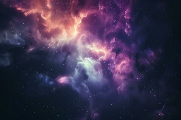 Fototapeta premium Beautiful dark space background with stars, nebulae and clouds. Abstract fantasy universe backdrop