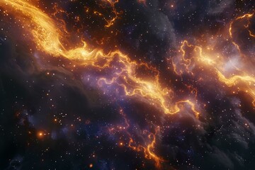 Obraz premium Beautiful dark space background with stars, nebulae and clouds. Abstract fantasy universe backdrop