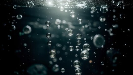 Abstract background with air bubbles under water.