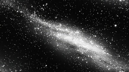 seamless pattern, A stunning black and white view of a spiral galaxy filled with bright stars and cosmic dust, perfect for space enthusiasts.