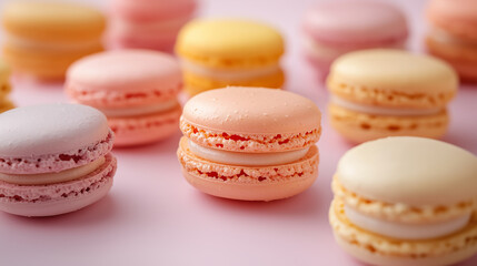 Obraz premium Delicate Macarons in Soft Pastel Shades