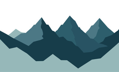 Beautiful mountain landscape vector illustration.