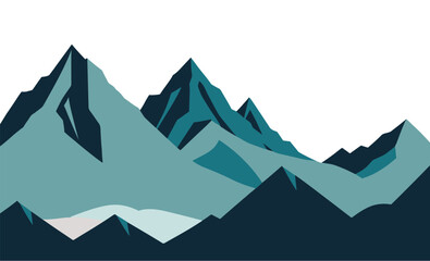 Beautiful mountain landscape vector illustration.