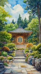 Baha'i Nine Pointed Star Garden of Faith Baha'i Faith Religion Spiritual Symbol