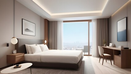hotel  room photo,illustration.It is a luxury hotel room.