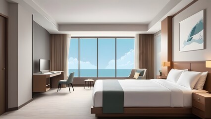 hotel  room photo,illustration.It is a luxury hotel room.