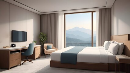 hotel  room photo,illustration.It is a luxury hotel room.
